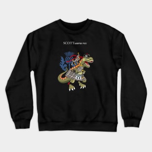 Clanosaurus Rex SCOTTsaurus rex Plaid Scott Black & White Scotland Ireland Family Tartan Crewneck Sweatshirt